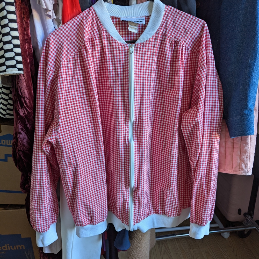 Vintage Red and White Gingham Jacket